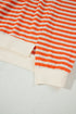 Graphic Textured Stripe Mock Neck Oversized Top