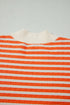 Graphic Textured Stripe Mock Neck Oversized Top
