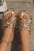 Graphic Tiger Print Hollow Out Detail Slipper