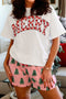 Graphic Tree Print Short Sleeve Cotton Lounge Set