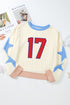 Graphic Varsity Number Star Sleeve Crew Neck Sweatshirt