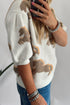 Graphic Western Horse Print Puff Short Sleeve Sweater