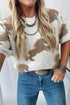Graphic Western Horse Print Puff Short Sleeve Sweater