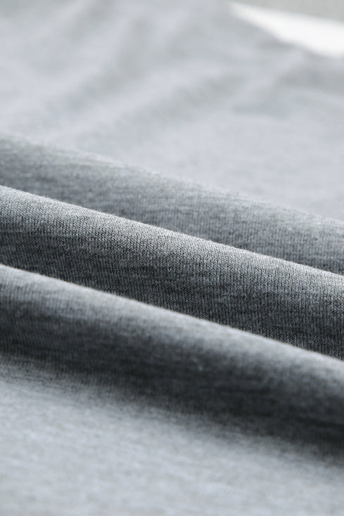 Gray America Flag Print Short Sleeve Crewneck T-Shirt