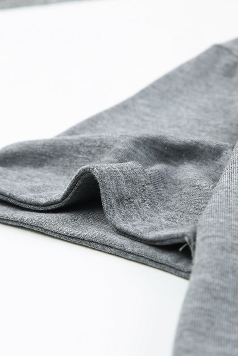 Gray America Flag Print Short Sleeve Crewneck T-Shirt