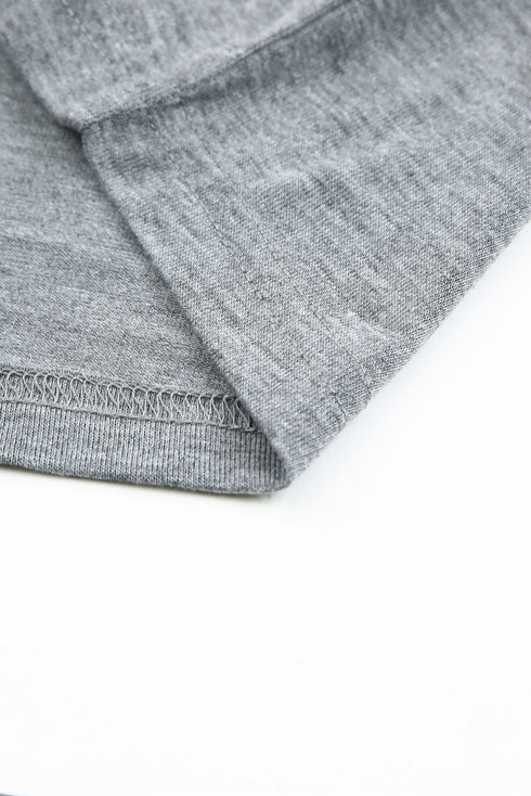 Gray America Flag Print Short Sleeve Crewneck T-Shirt