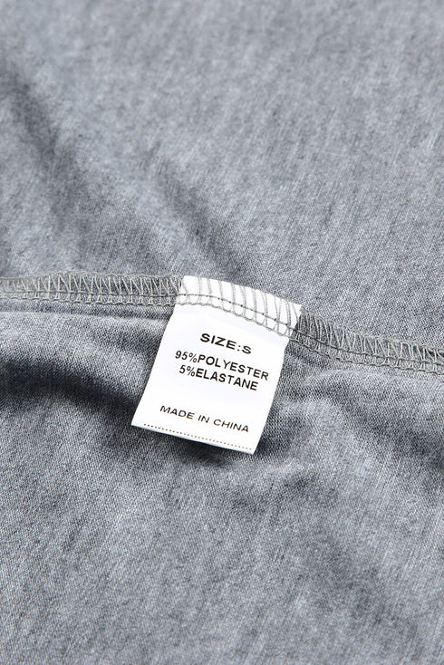 Gray Cash Letter Print Short Sleeve T Shirt