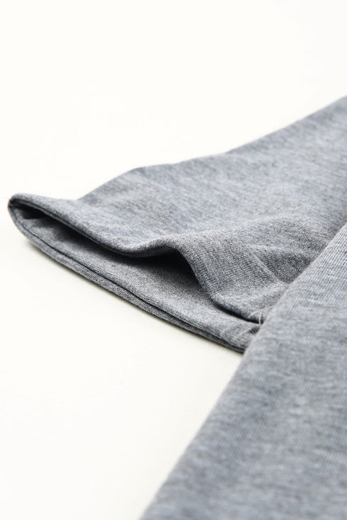 Gray Cash Letter Print Short Sleeve T Shirt