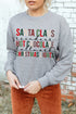 Gray Christmas Letter Graphic Print Pullover Sweatshirt