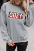 Gray Cozy Plaid Print Long Sleeve Pullover Sweatshirt