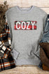 Gray Cozy Plaid Print Long Sleeve Pullover Sweatshirt