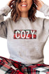 Gray Cozy Plaid Print Long Sleeve Pullover Sweatshirt