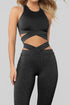 Gray Crisscross Sports Bra And Leggings Set