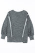Gray Expose Seamed Washed Split Plus Size Sweatshirt
