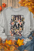 Gray give THANKS Leopard Graphic Drop Shoulder Sweatshirt