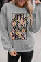 Gray give THANKS Leopard Graphic Drop Shoulder Sweatshirt