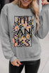 Gray give THANKS Leopard Graphic Drop Shoulder Sweatshirt