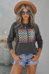Gray Good Vibes Graphic Pullover Sweatshirt