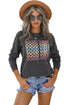 Gray Good Vibes Graphic Pullover Sweatshirt
