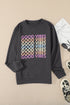 Gray Good Vibes Graphic Pullover Sweatshirt