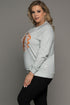 Gray Halloween Pumpkin Leopard Print Plus Size Sweatshirt