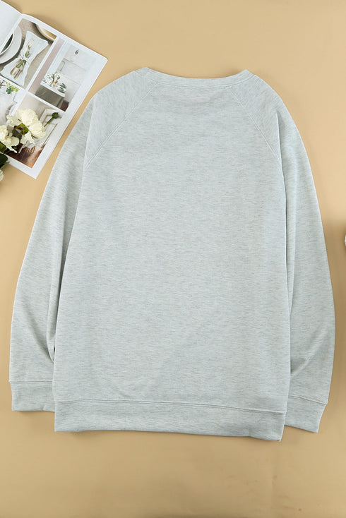 Gray Halloween Pumpkin Leopard Print Plus Size Sweatshirt