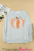 Gray Halloween Pumpkin Leopard Print Plus Size Sweatshirt