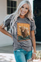 Gray Heifer Wild Land Western Fashion Graphic Tee