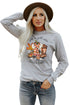 Gray Just A Girl Who Loves Fall Graphic Print Long Sleeve Top