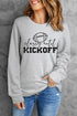 Gray Kickoff Rugby Letter Print Long Sleeve Top