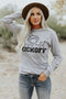Gray Kickoff Rugby Letter Print Long Sleeve Top