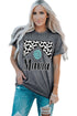 Gray Leopard Turquoise Bead Mama Graphic T-Shirt