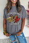 Gray Let The Good Times Boil Crawfish Leopard Heart Graphic Tee