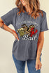 Gray Let The Good Times Boil Crawfish Leopard Heart Graphic Tee