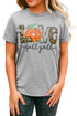 Gray Love Fall Y'All Pumkin Leopard T Shirt