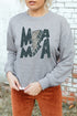 Gray Mama Lightning Leopard Print Long Sleeve Sweatshirt