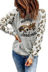 Gray Merry Christmas Leopard Truck Raglan Sleeve Top