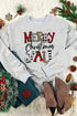 Gray Merry Christmas Y'All Crewneck Pullover Sweatshirt