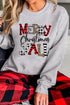Gray Merry Christmas Y'All Crewneck Pullover Sweatshirt