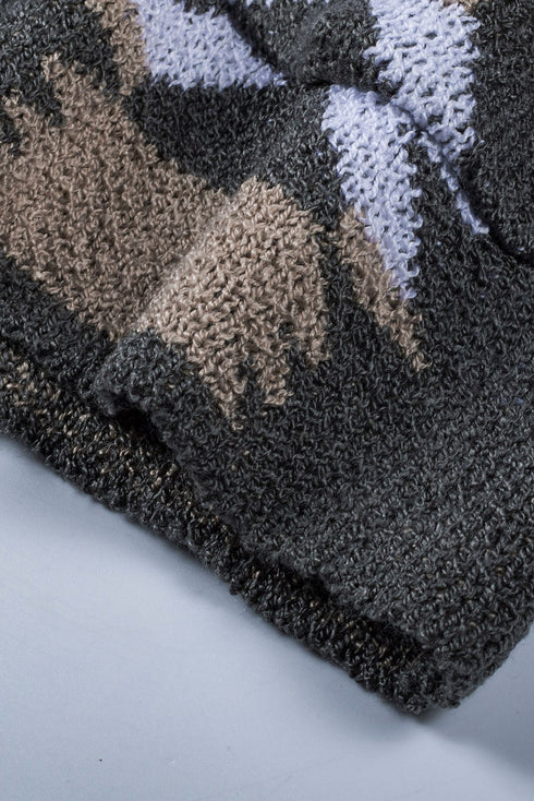 Gray Moraga Pocketed Aztec Cardigan