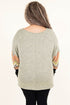 Gray Plus Size Chevron Sleeves Top