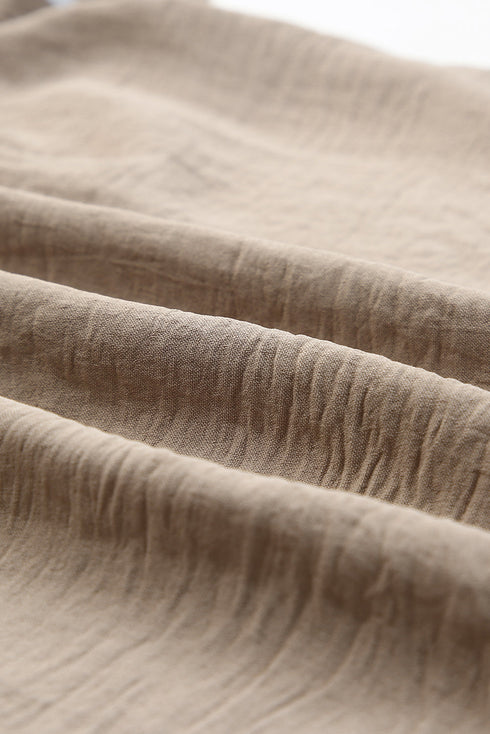 Gray Short Sleeve Embroidered Blouse