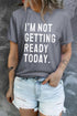 Gray Slogan Letter Print Crew Neck Graphic T Shirt