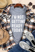 Gray Slogan Letter Print Crew Neck Graphic T Shirt