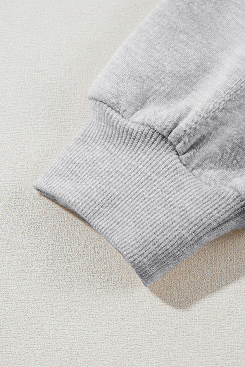 Gray Solid Exposed Seams Hoodie and Joggers Activewear Set