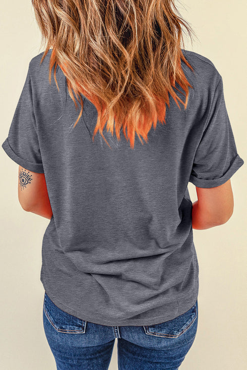 Gray USA Vintage Star Letter Graphic Tee