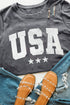 Gray USA Vintage Star Letter Graphic Tee