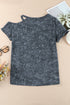 Gray Vintage Asymmetric Cold Shoulder T-Shirt