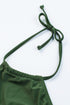 Green Camouflage Print Halter Neck Backless Two-Piece Swimsuit