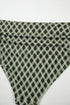 Green Dotted Mesh Plaid Patchwork High Waisted Bikini